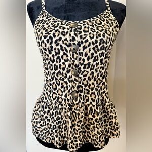 Leopard Print Button-Down Tank